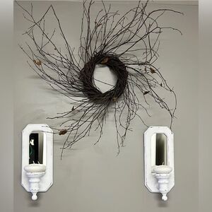 House of Lloyd Vintage Upcycled Distressed Mirror Farmhouse Sconces Cottage Core